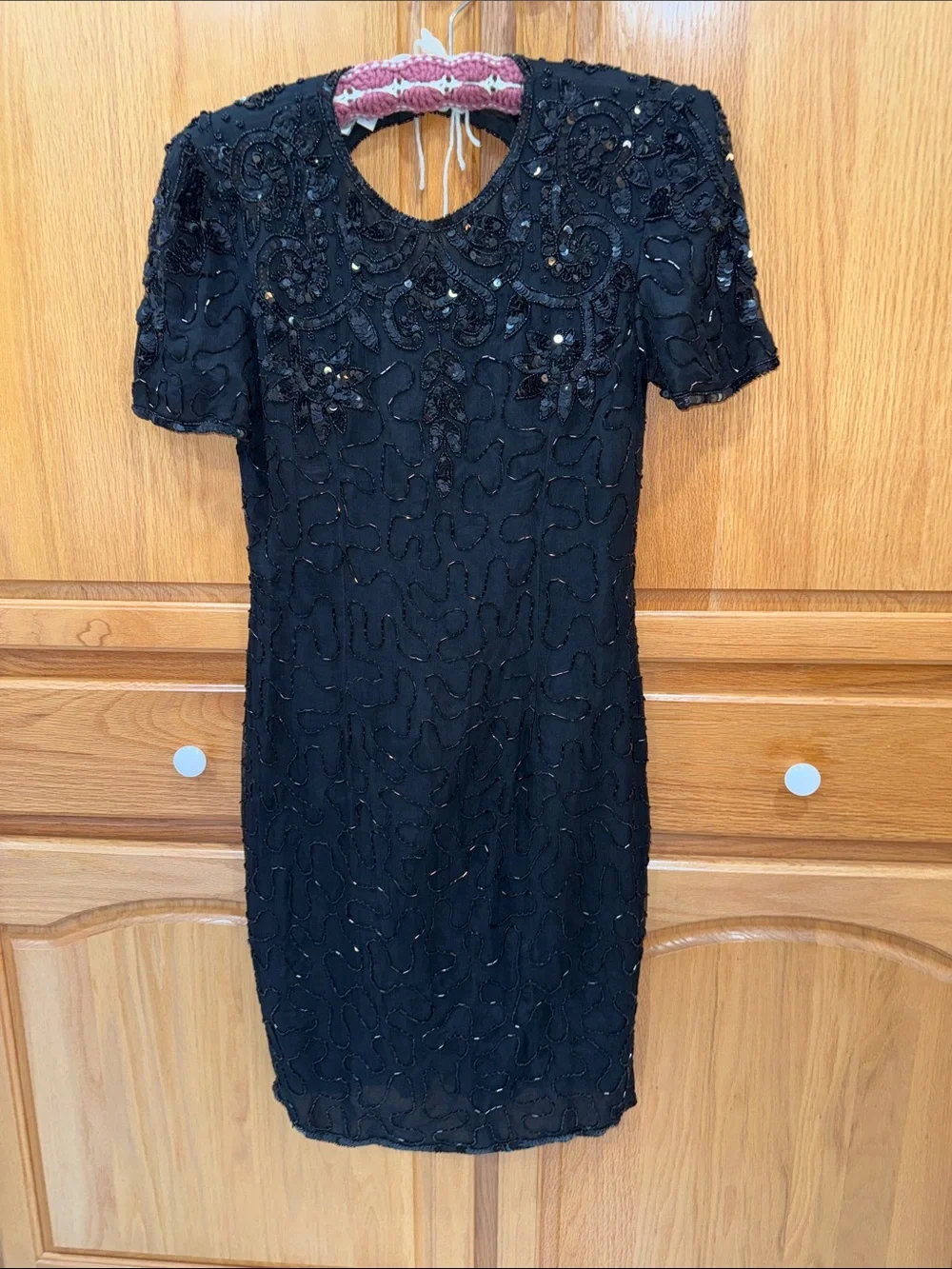 Vintage Allyson Whitmore 100% Silk Hand Beaded Sequin Evening‎ Dress”